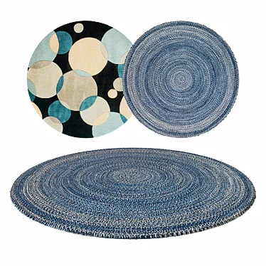 Round Rug №3: Dimensional Elegance 3D model image 1 