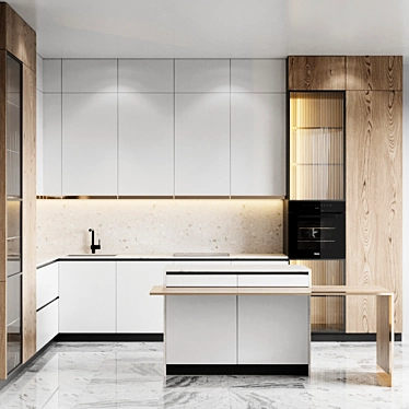Elegant Kitchen Range: Faber Cylindra Isola Gloss+ and Blanco Mixer 3D model image 1 