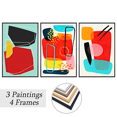 Contemporary Wall Art Set 3D model image 1 