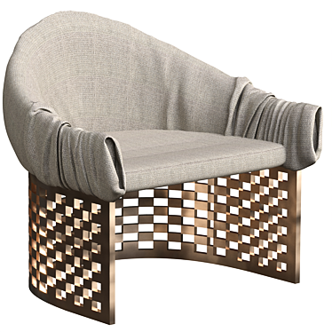 Elegant Cloth Chair 3D model image 1 
