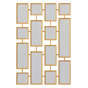 Geometric Gold Rectangles Wall Mirror by Clear Home Design 3D model image 1 