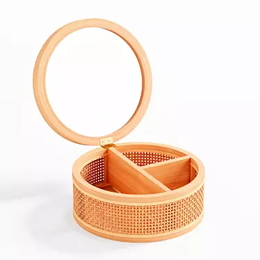 Boho Rattan Jewelry Box 3D model image 1 