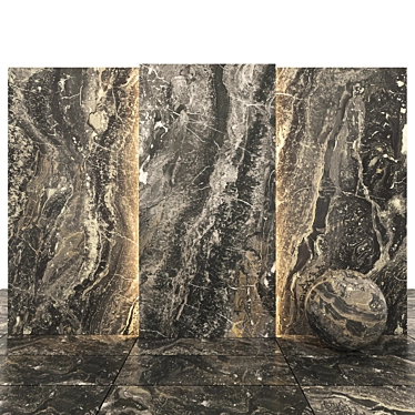 Nebula Dark Gray Marble Slabs 3D model image 1 