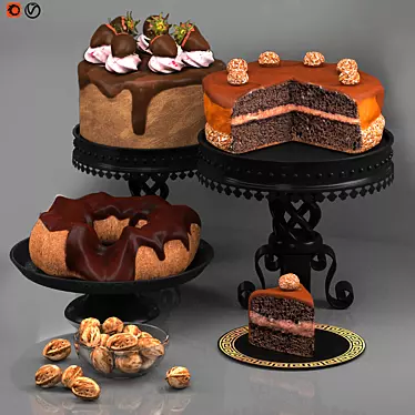 Delicious Cake Collection 3D model image 1 