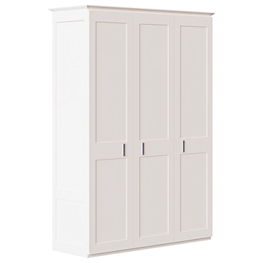 Sleek 3-Door Alcira Wardrobe 3D model image 1 