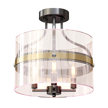  Sleek Glass Drum Pendant 3D model image 1 