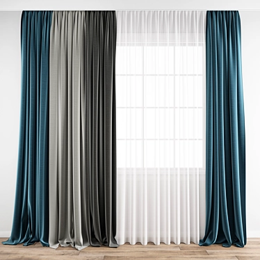 High Quality 3D Curtain Model 3D model image 1 