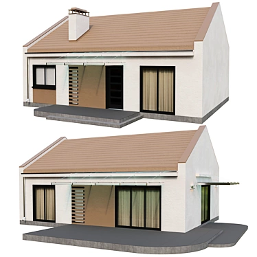 Compact One-Story Urban Home 3D model image 1 