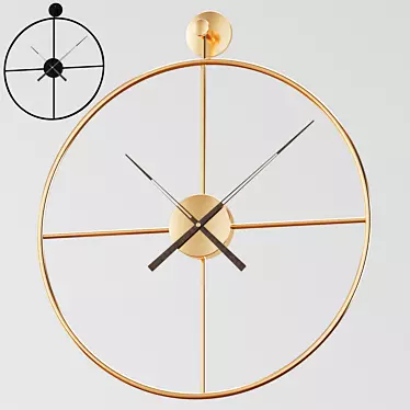 Metallic Wall Clock - Budget-friendly Design from Aliexpress 3D model image 1 