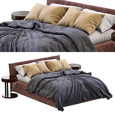 Sleek Fox Bed: Meridiani's Finest 3D model image 1 