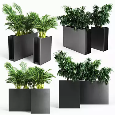 Sleek Sotomon Planter with Trellis 3D model image 1 