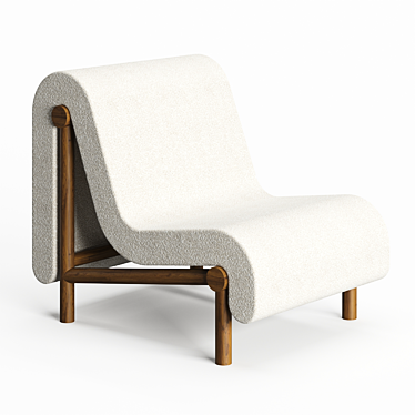 Cozy Wood Lounge Chair 3D model image 1 