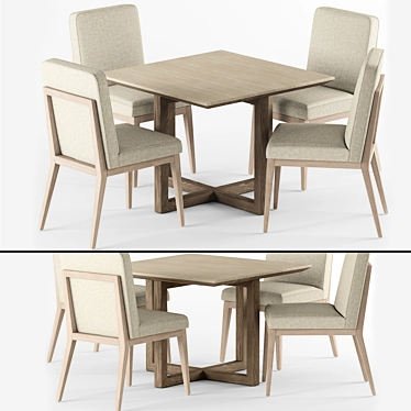 Sleek Claratn Dining Set 3D model image 1 