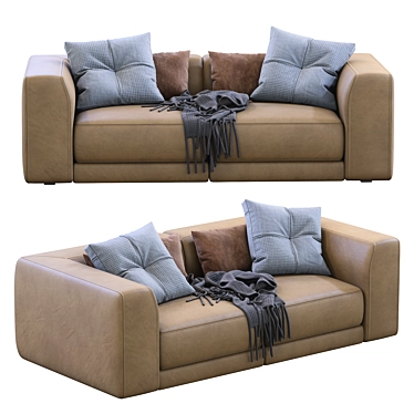 Pasha By Jesse: Stylish Leather Sofa 3D model image 1 