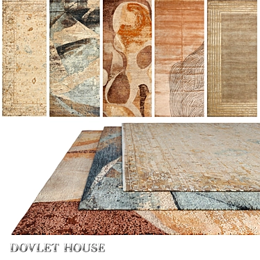 Title: Luxurious Carpets by DOVLET HOUSE - Set of 5 (part 731) 3D model image 1 