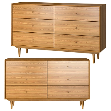 Quilda 6-Drawer Chest - Elegant and Spacious 3D model image 1 