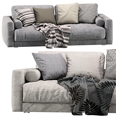 Luxury Blanche Katarina 2-Seater Sofa 3D model image 1 