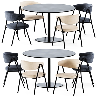 Elegant T-Table Set by Tribu 3D model image 1 