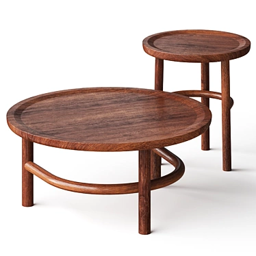 Natural Wood Unam Coffee Tables 3D model image 1 