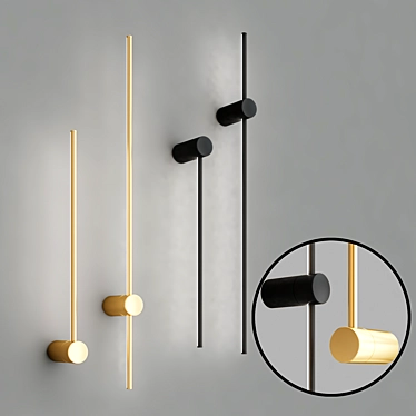 Minimalist Metal LED Wall Lamp 3D model image 1 