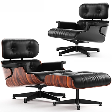 Elegant Eames Lounge Chair & Ottoman 3D model image 1 