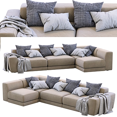 Luxurious Pasha Sofa: Sophisticated Design, Italian Craftsmanship 3D model image 1 