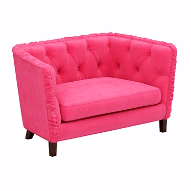 Pretty Pink Velvet Sofa 3D model image 1 