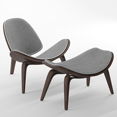 Elegant Shell Chair: Modern Comfort 3D model image 1 