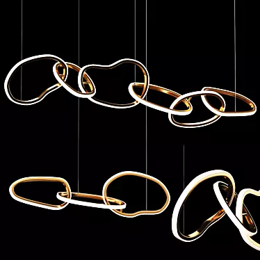 Modern Ring Pendant Lamp: 6 Rings L150cm, 3 Rings L80cm (Aliexpress 103) 3D model image 1 