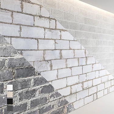 High-Quality Block Wall Set 3D model image 1 