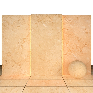 Cream Marble Texture: Glossy Slabs & Tiles 3D model image 1 