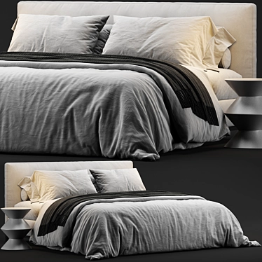 Luxury Minotti Andersen Quilt Bed 3D model image 1 
