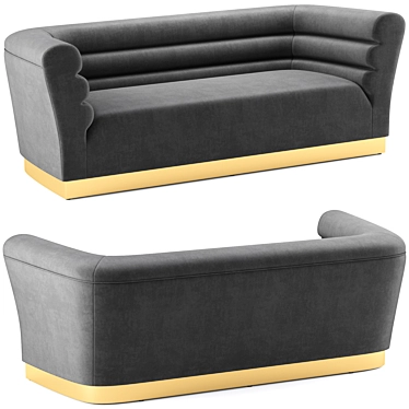 Luxurious Bellini Velvet Sofa 3D model image 1 