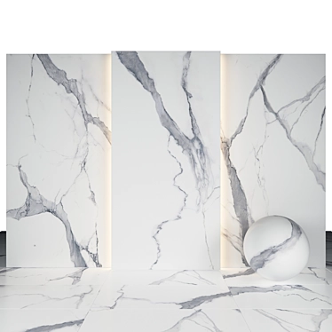 Elegant Statuario Marble Slabs 3D model image 1 