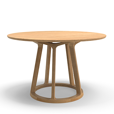 Artisan Round Wood Dining Table 3D model image 1 