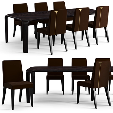 Fendi Casa Luxury Dining Set 3D model image 1 