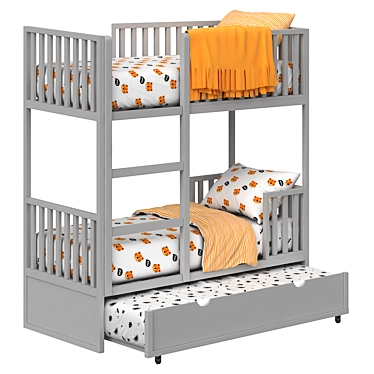 Benliche Bunk Bed: Stylish and Space-Saving Design 3D model image 1 