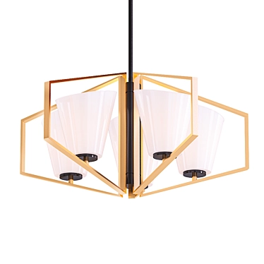 Elegant Gold & Black Chandelier 3D model image 1 