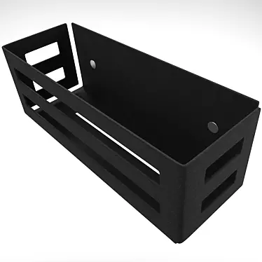 Sleek Metal Shower Shelf: Modern and Spacious 3D model image 1 