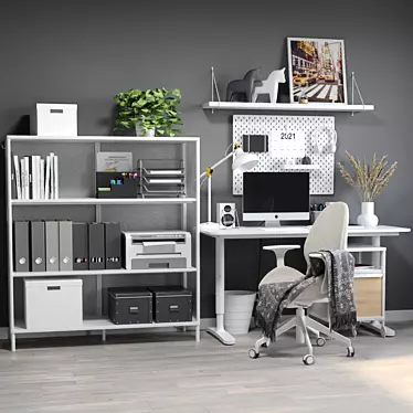 IKEA Office Essentials Set 3D model image 1 