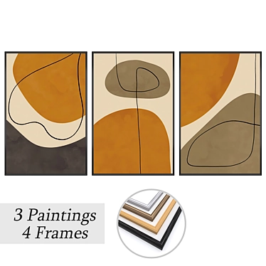 Artistic Wall Decor Set 3D model image 1 