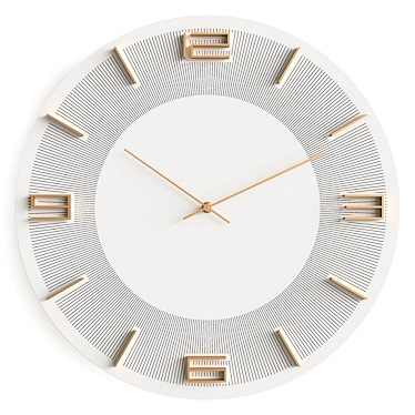 Elegant White/Gold Wall Clock 3D model image 1 