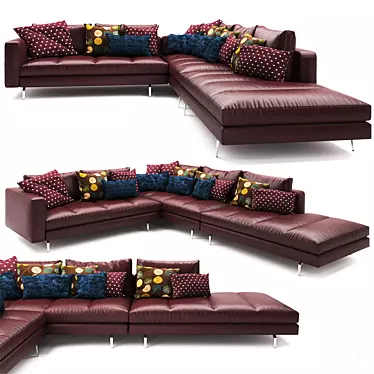 Bruce Leather Sofa Vol-3: Stylish & Spacious 3D model image 1 