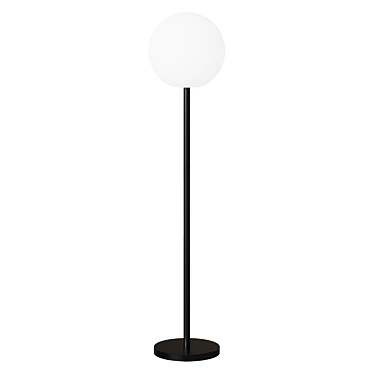 Modern Black Steel Floor Lamp 3D model image 1 