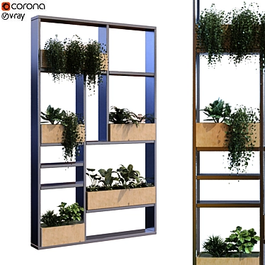 Modern Plant Partition Set 3D model image 1 