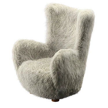 Luxurious Mongolian Sheepskin Chair 3D model image 1 
