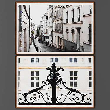 Wooden Frame Picture Set 3D model image 1 