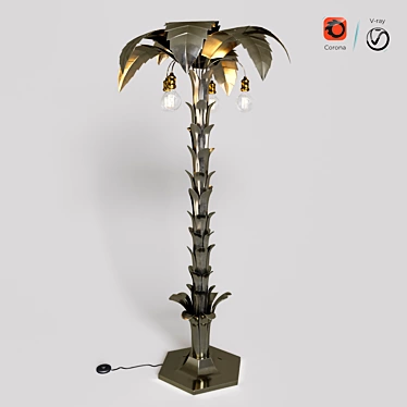 Gold Palm Leaf Tree Floor Lamp