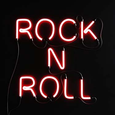 Rock n Roll Neon Sign 3D model image 1 