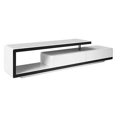 Modern White TV Stand by Angel Cerda 3D model image 1 